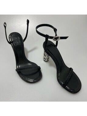 Givenchy G Cube Glitter Sandals Black Women’s EU 36.5/US 6.5 $975. Missing Strap